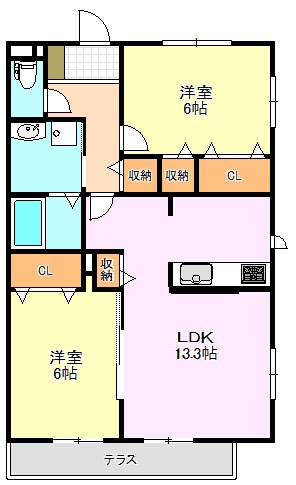 ベルヴィー大美野 間取り図