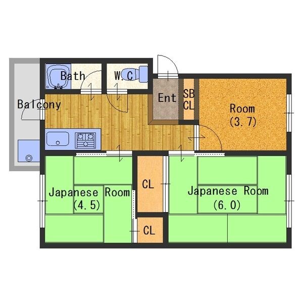 北野田マンション巽A棟 間取り図