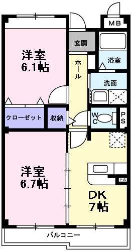 インヴィテ・ボヌールⅡ番館  間取り図
