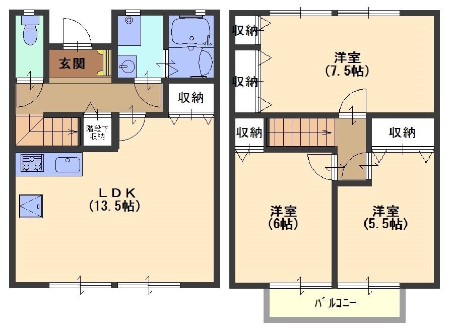 日置荘スターハイツ Ⅱ 間取り図