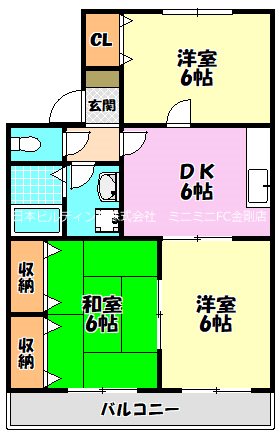 サニープレイス美原D棟 間取り図