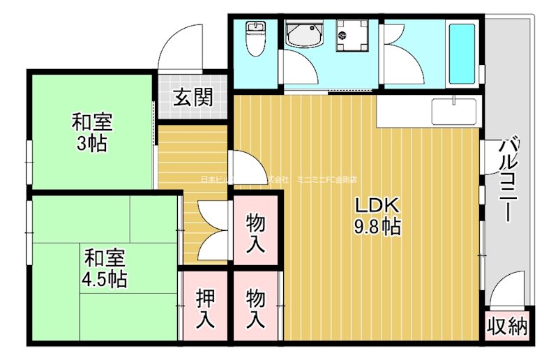 UR泉北茶山台二丁団地31棟 間取り図