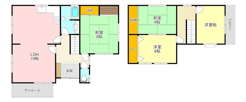 美原区平尾戸建 間取り図