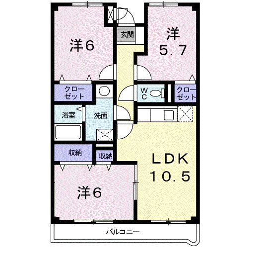 ラルジュウエスト 間取り図