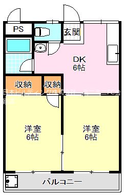 尾﨑ハイツA棟 間取り図