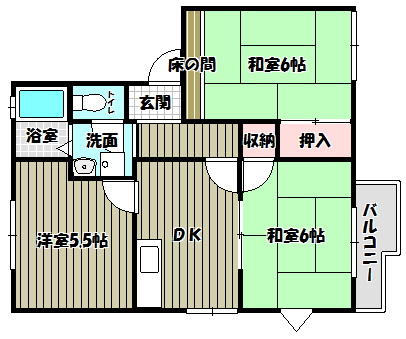 寺池台ハイツ 間取り図