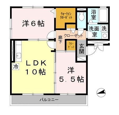 グリーンコート初芝 D 間取り図