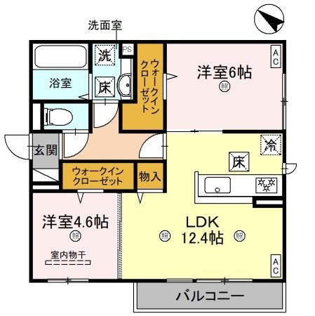 グランヴェールⅥ 間取り図