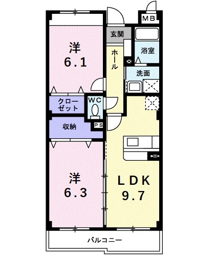 インヴィテ・ボヌールⅡ番館  間取り図