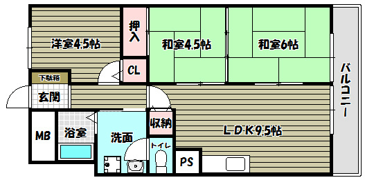 狭山ハウス３棟 間取り図