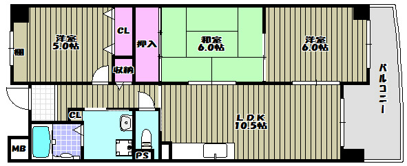 パデシオン大野芝 間取り図