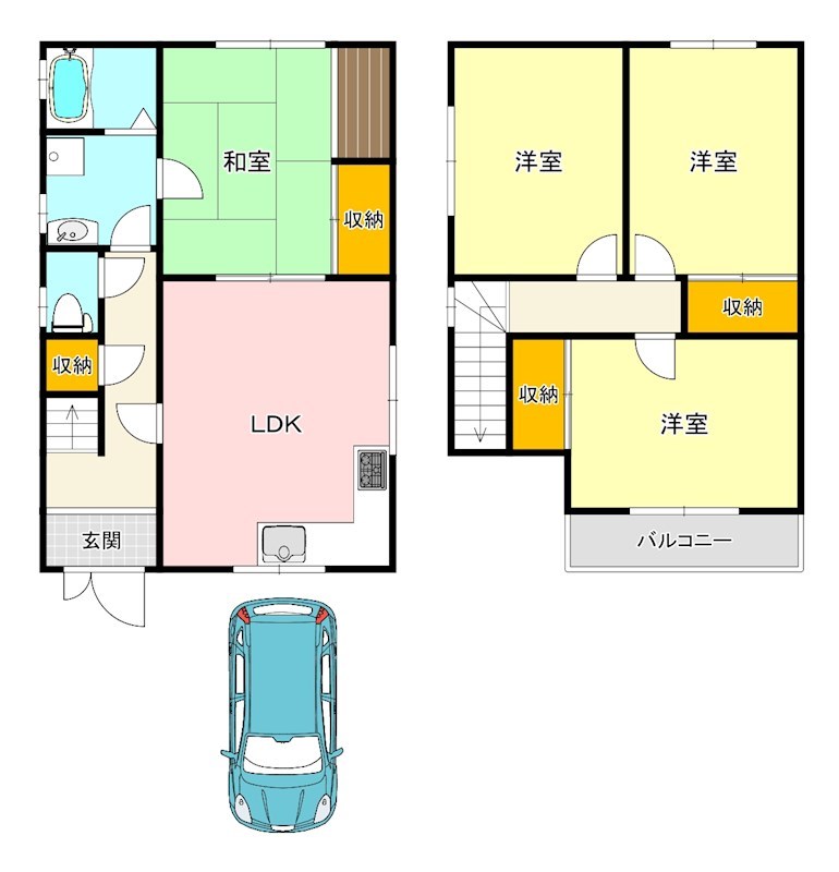 伏屋町戸建貸家 間取り図