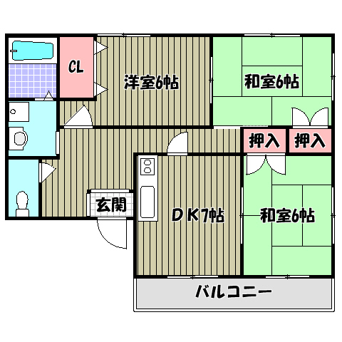 サンハイム千代田Ⅰ 間取り図