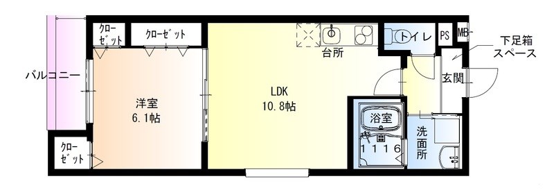 フジパレス北野田Ⅲ 間取り図