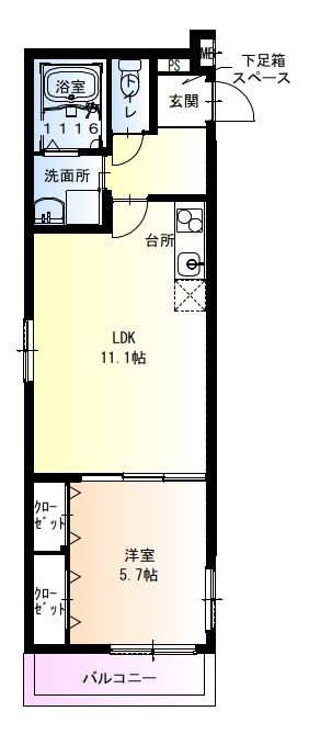 フジパレス北野田Ⅴ 間取り図
