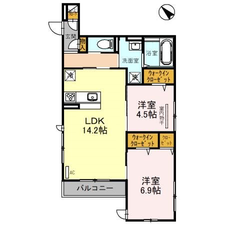 シャルマン東三国ヶ丘 間取り図