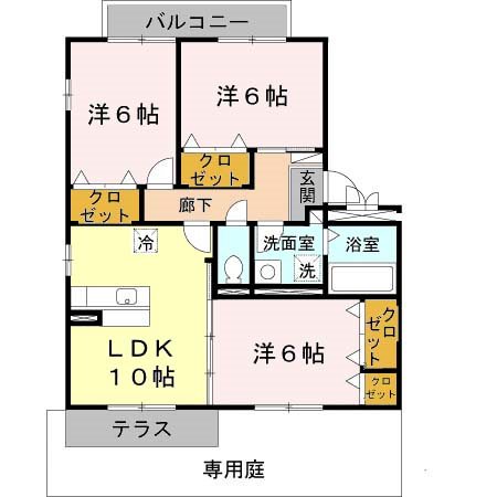 クレール　Ｗ棟 間取り