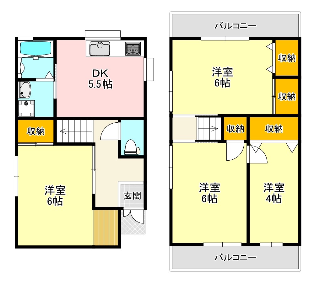 南余部貸家 間取り図