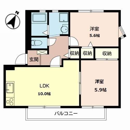 ブラウンヒルズ東山A 間取り図