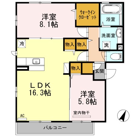 ファミールタカゼンＷ棟 間取り図