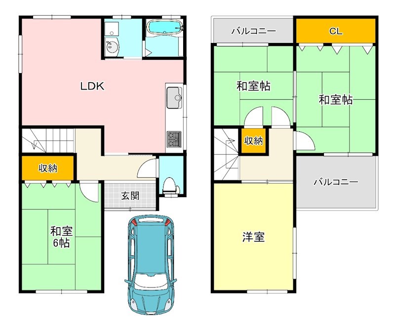 若松町4丁目戸建 間取り図