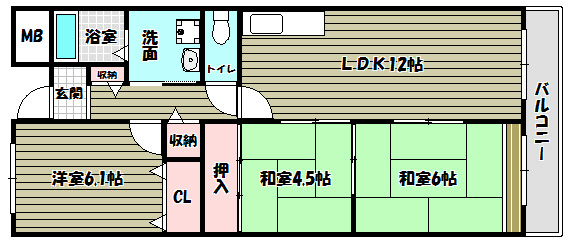 ベル・ヴィラージュ北野田 間取り図