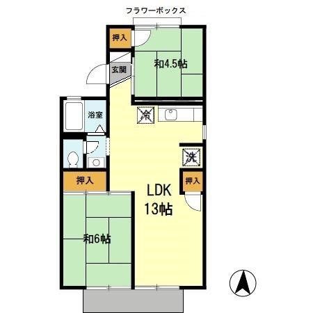 セジュール深井Ⅱ 間取り図