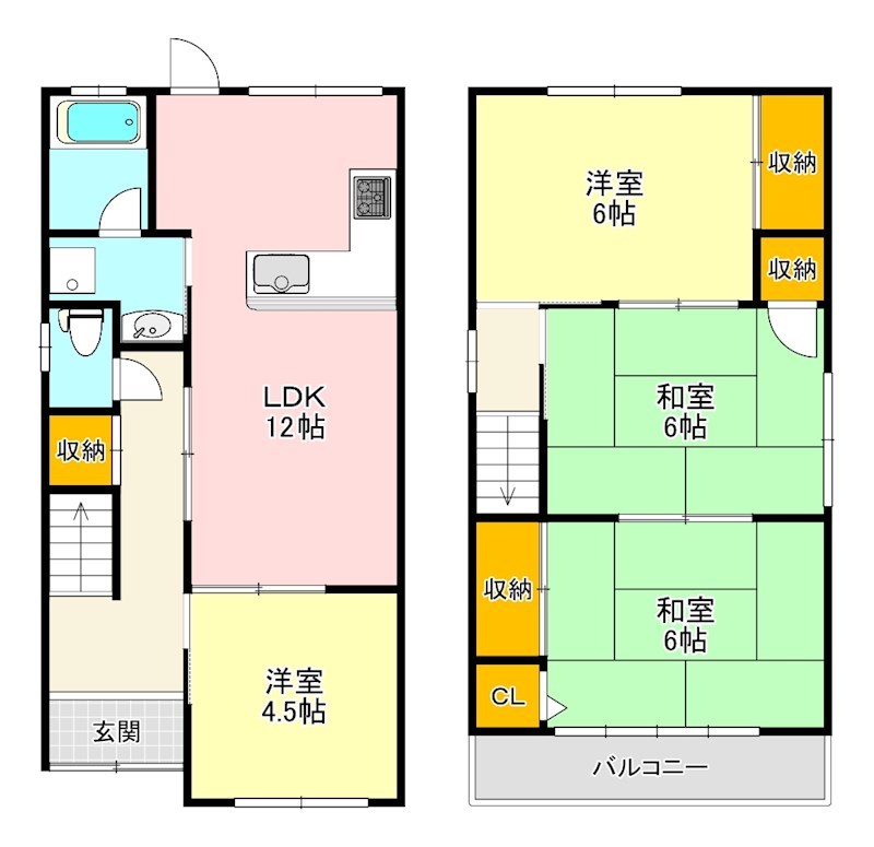 上原町貸家 間取り図