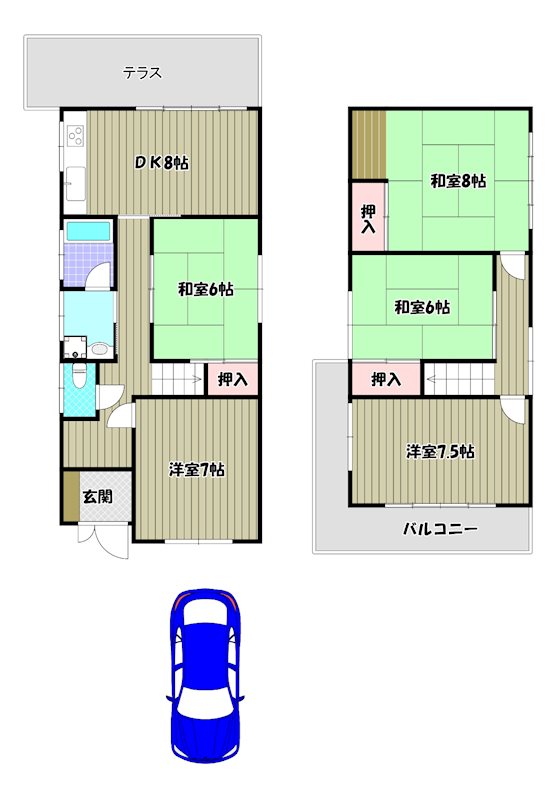 金剛1丁目貸家 間取り図