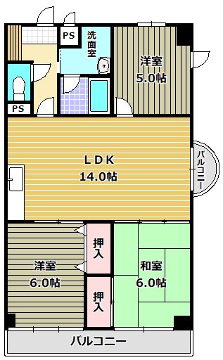 アーバンヴィラ登美丘 間取り図