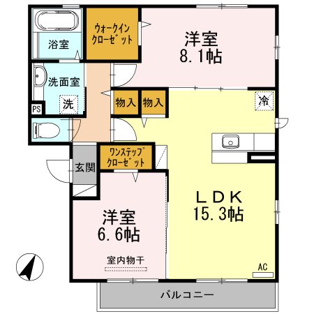 ファミールタカゼンＷ棟 間取り図