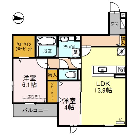 メゾンドール北野田 間取り図