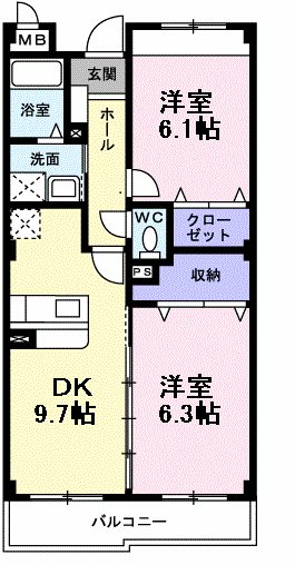 インヴィテ・ボヌールⅡ番館  間取り図