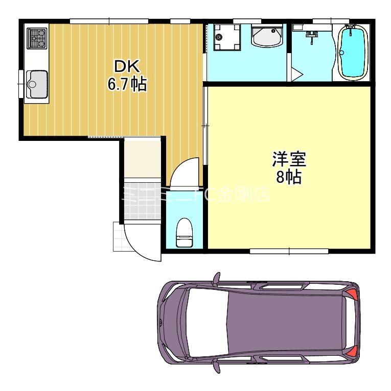 若松町4丁目貸家 間取り図