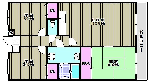 ベルコート初芝  間取り図
