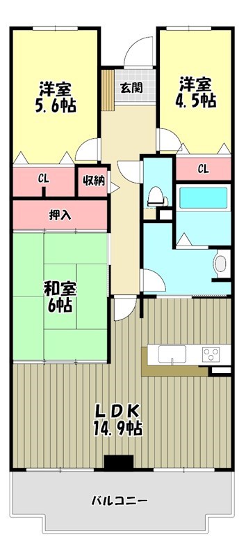 コスモ北野田  間取り図