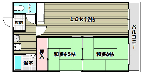 サワーハイツ萩原天神 間取り図