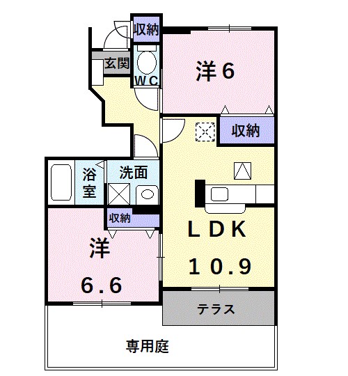 キャンパニュール　B棟 間取り図