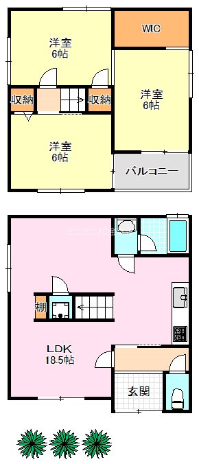 堺市東区西野戸建 間取り図