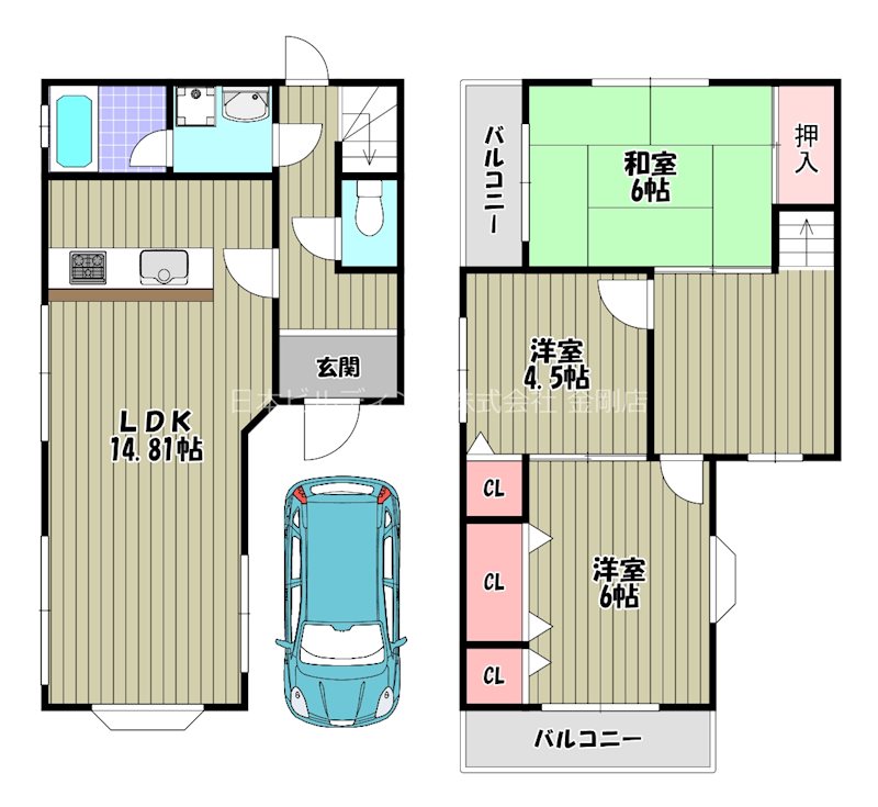 青葉丘貸家 間取り図