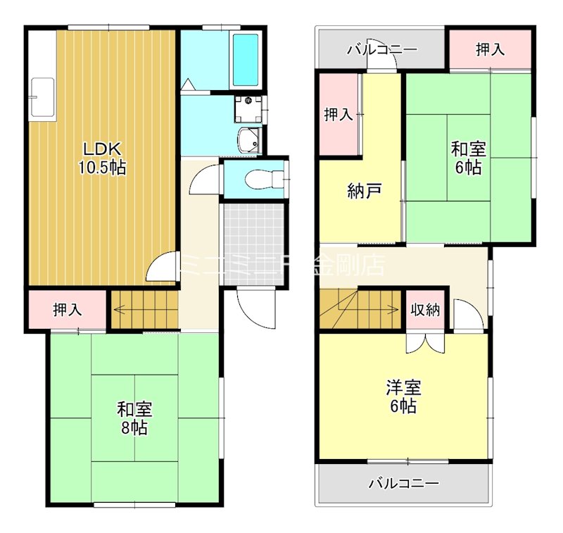 上田町貸家 間取り図