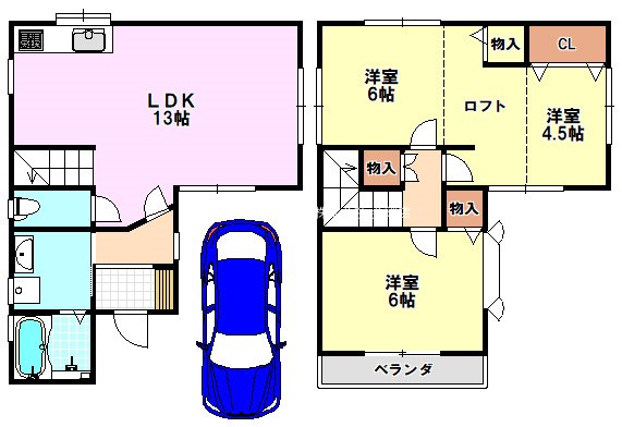錦織北貸家 間取り図
