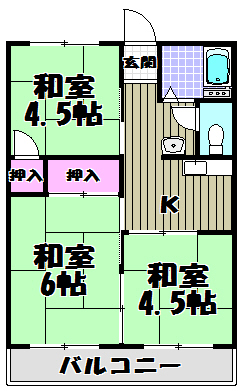 ニューハイツ北田Ⅱ 間取り図