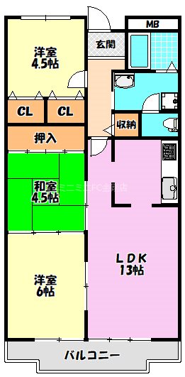 メゾンドール富田林 間取り図