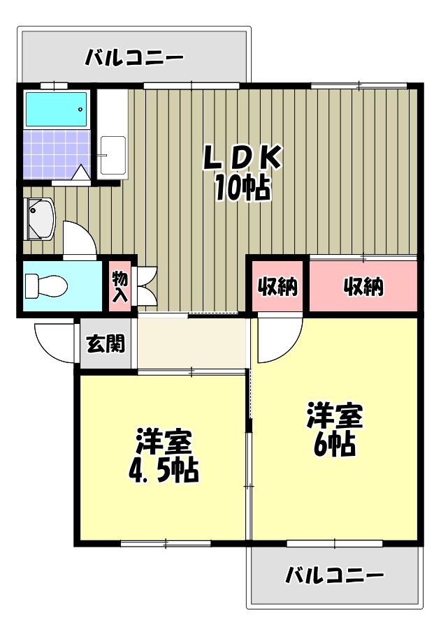 狭山遊園ハイツ１号棟 間取り図