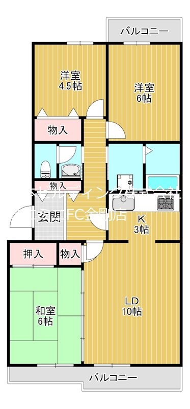 URいぶき野三丁目団地2号棟  間取り図