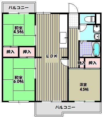 泉北城山台三丁住宅6号棟 間取り図