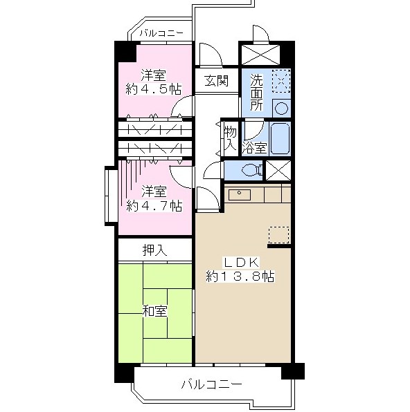 ドミール有住・光明池 間取り図
