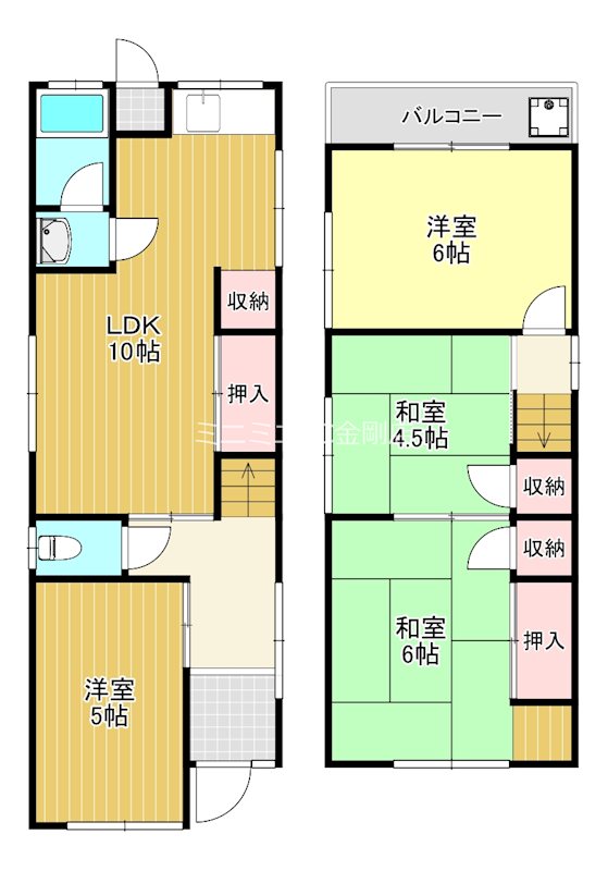 日置荘西町賃貸一戸建 間取り図