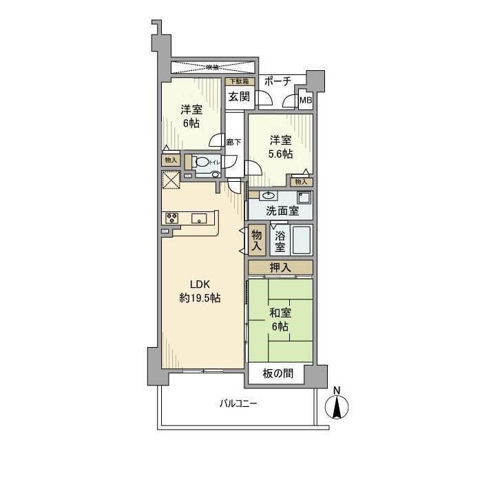 ガーデンシティコープ金剛東1棟  間取り